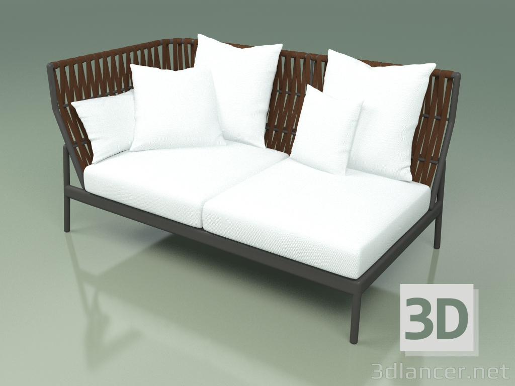 modello 3D Modulo divano destro 104 (cintura marrone) - anteprima