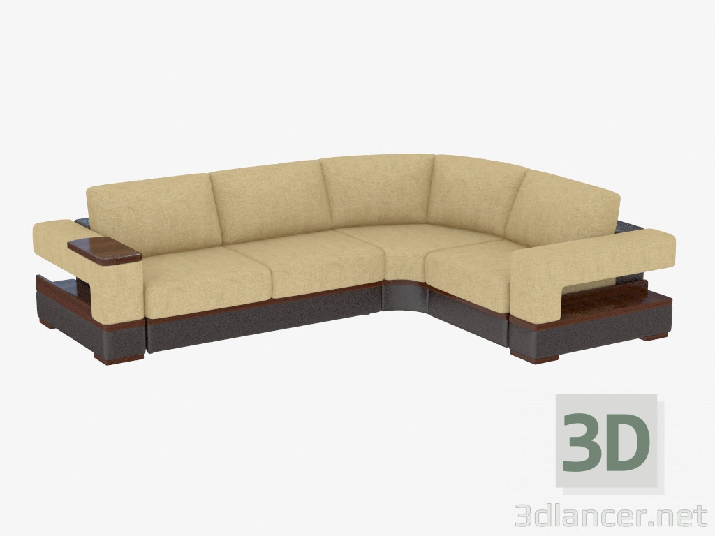 Modelo 3d Sofá com mesa de café - preview