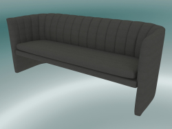 Preguiçoso triplo do sofá (SC26, H 75cm, 185x65cm, veludo 12 cinzas)