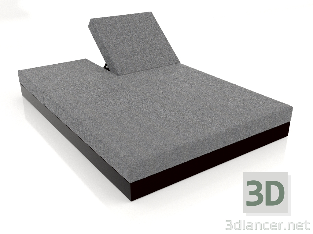 3D Modell Bett mit Rückenlehne 140 (Schwarz) - Vorschau