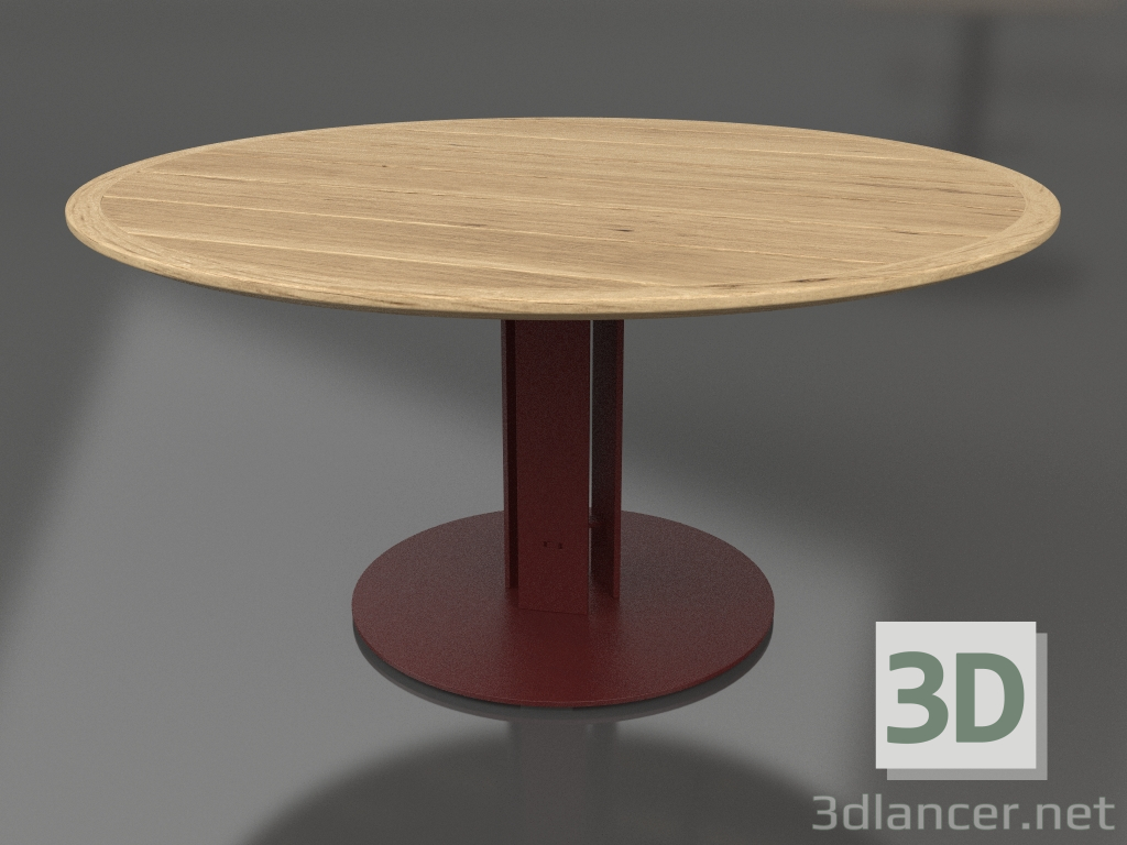 3d model Dining table Ø150 (Wine red, Iroko wood) - preview