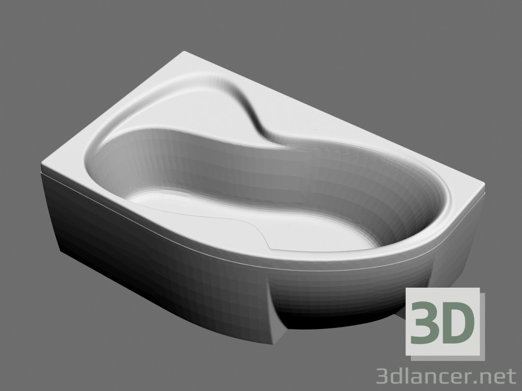 modello 3D Vasca da bagno asimmetrica Rosa II-170 L set - anteprima