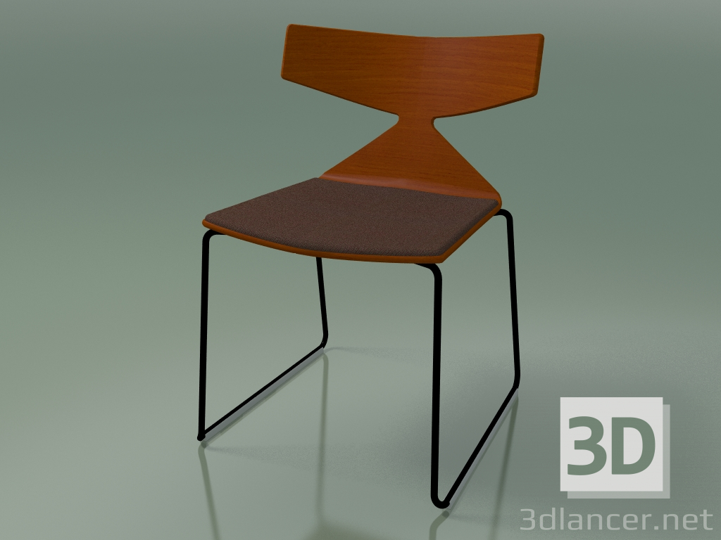 3D modeli İstiflenebilir sandalye 3711 (bir kızakta, bir yastık ile, Turuncu, V39) - önizleme