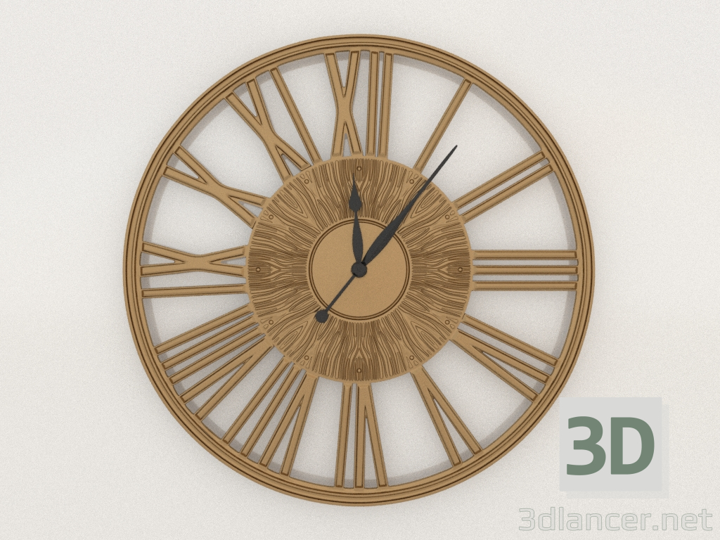 modello 3D Orologio da parete GRACEFUL (oro) - anteprima