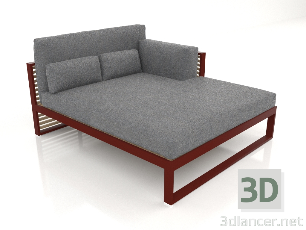 modèle 3D Canapé modulable XL, section 2 droite, dossier haut (Bine red) - preview
