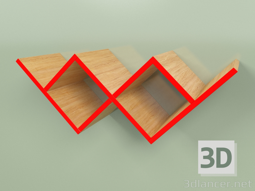 3d model Bookshelf Woo Shelf (Red) - preview