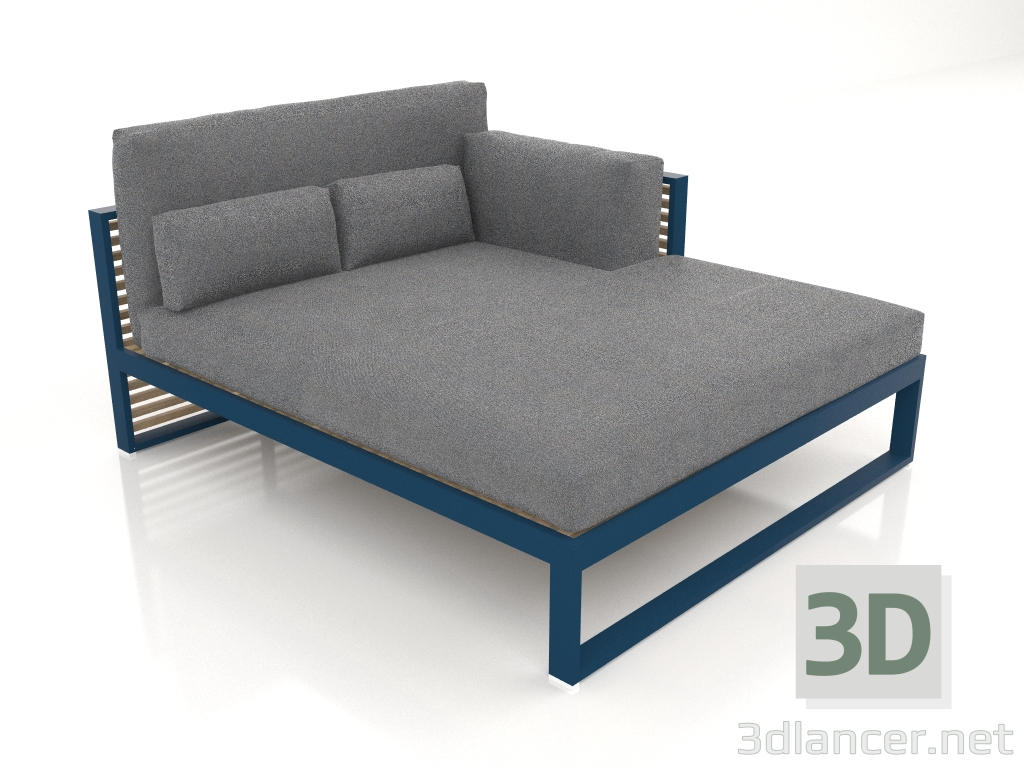 modèle 3D Canapé modulable XL section 2 droite, dossier haut (Gris bleu) - preview
