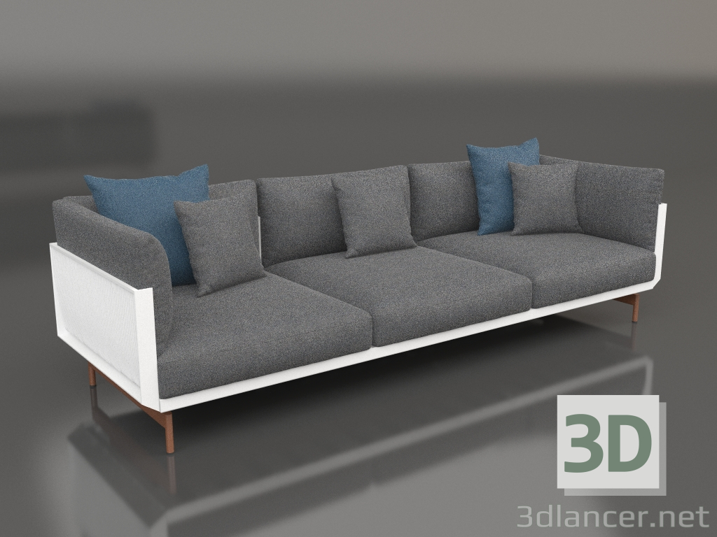 modèle 3D Canapé 3 places (Blanc) - preview