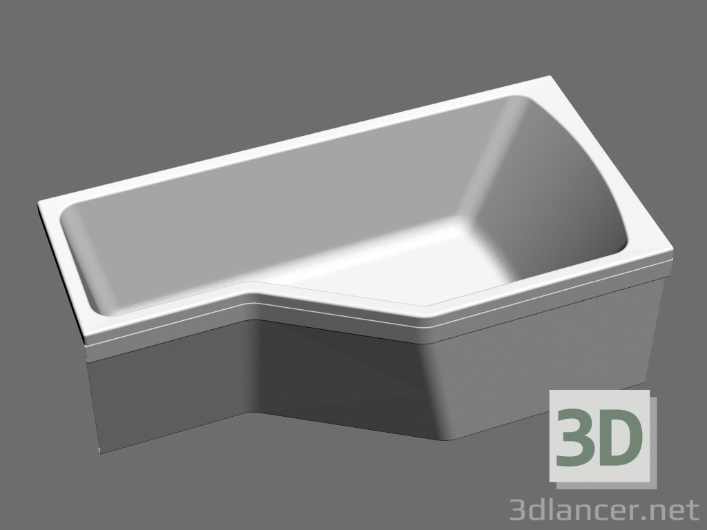 3d model Asymmetric bath BeHappy VANA-1500 L - preview