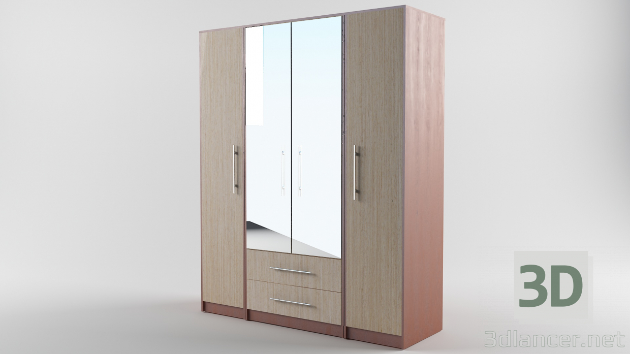 3d bedroom closet model buy - render