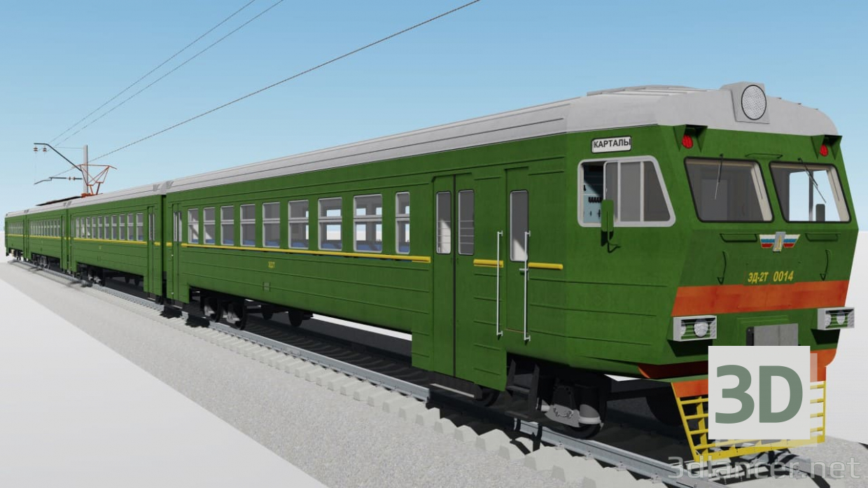 3 डी इलेक्ट्रिक ट्रेन ED2T मॉडल खरीद - रेंडर
