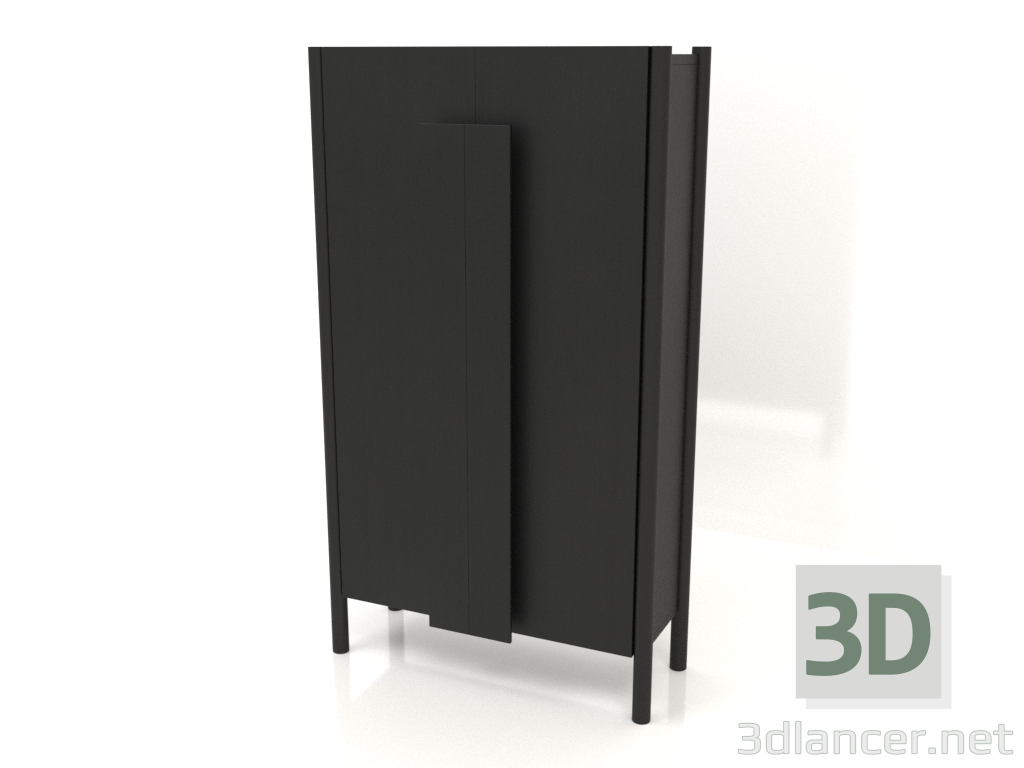 3D modeli Uzun kulplu gardırop (yuvarlaksız) W 01 (800x300x1400, ahşap siyah) - önizleme