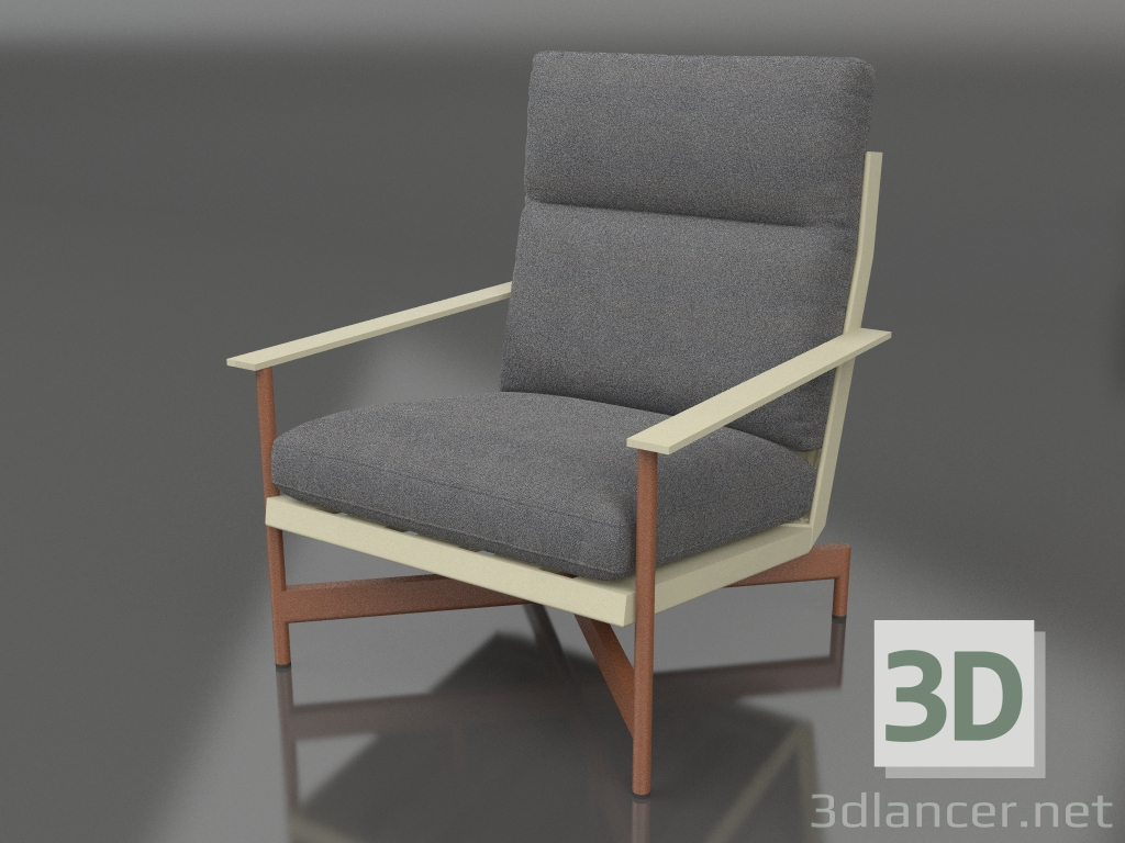 3d model Club chair (Gold) - preview