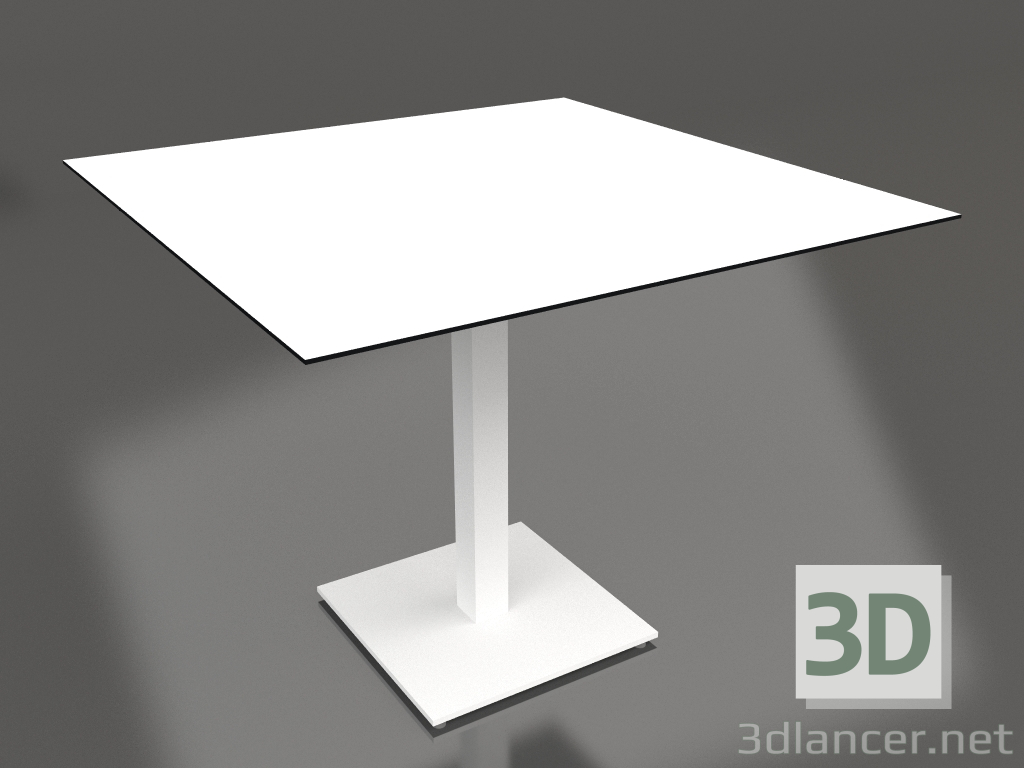 modello 3D Tavolo da pranzo su gamba a colonna 90x90 (Bianco) - anteprima