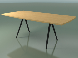 साबुन के आकार की मेज 5433 (एच 74 - 100x200 सेमी, पैर 150 °, लिनेन युक्त प्राकृतिक ओक, V44)