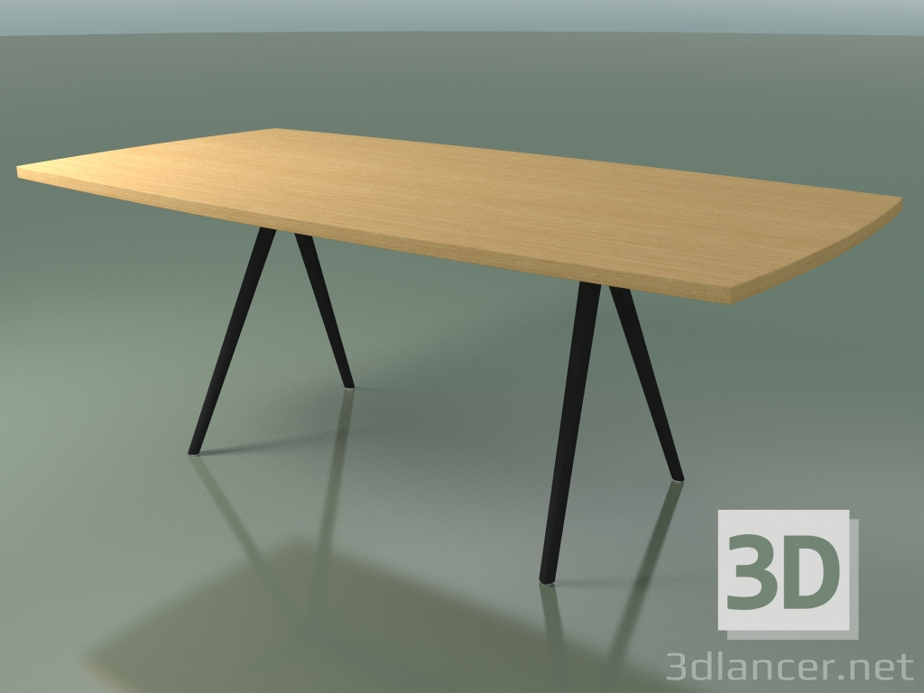 3D modeli Sabun şeklindeki masa 5433 (H 74 - 100x200 cm, bacaklar 150 °, kaplama L22 doğal meşe, V44) - önizleme