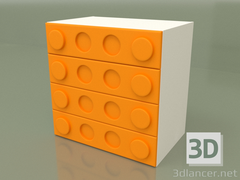 modello 3D Cassettiera (Mango) - anteprima