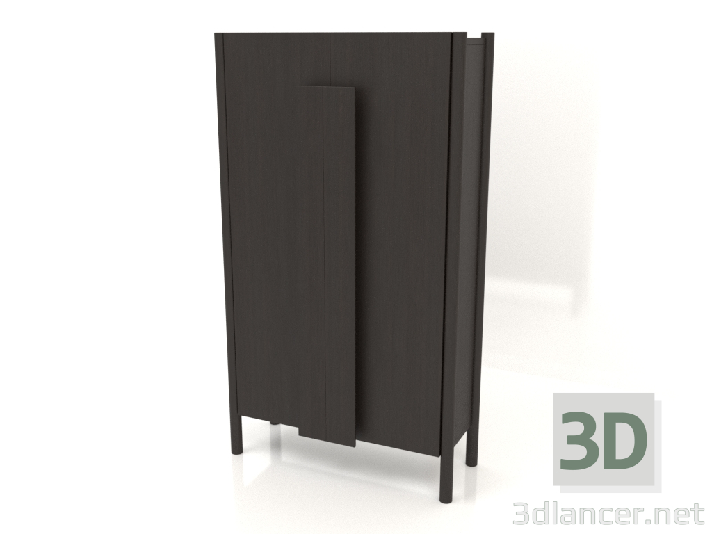 3D modeli Uzun kulplu gardırop (yuvarlaksız) W 01 (800x300x1400, ahşap kahverengi koyu) - önizleme