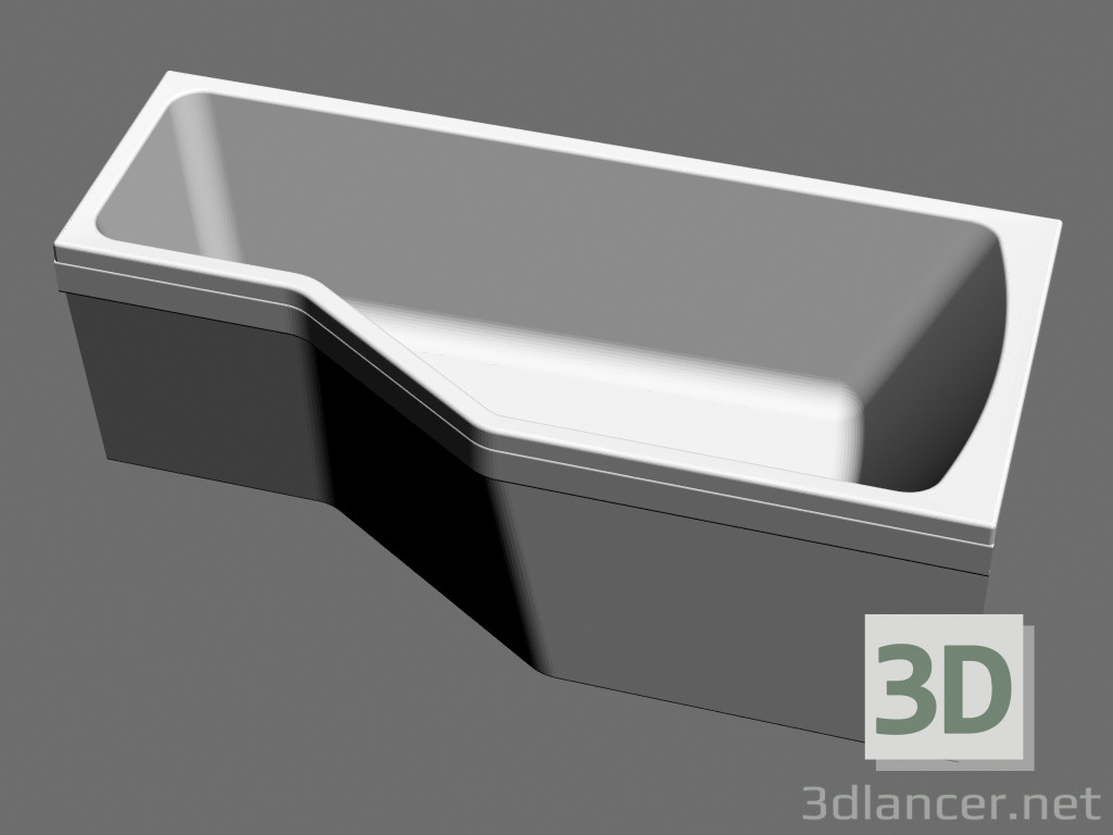 modèle 3D Baignoire asymétrique BeHappy VANA-1600 L - preview