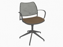 Office chair with chrome frame (rotating) (A)
