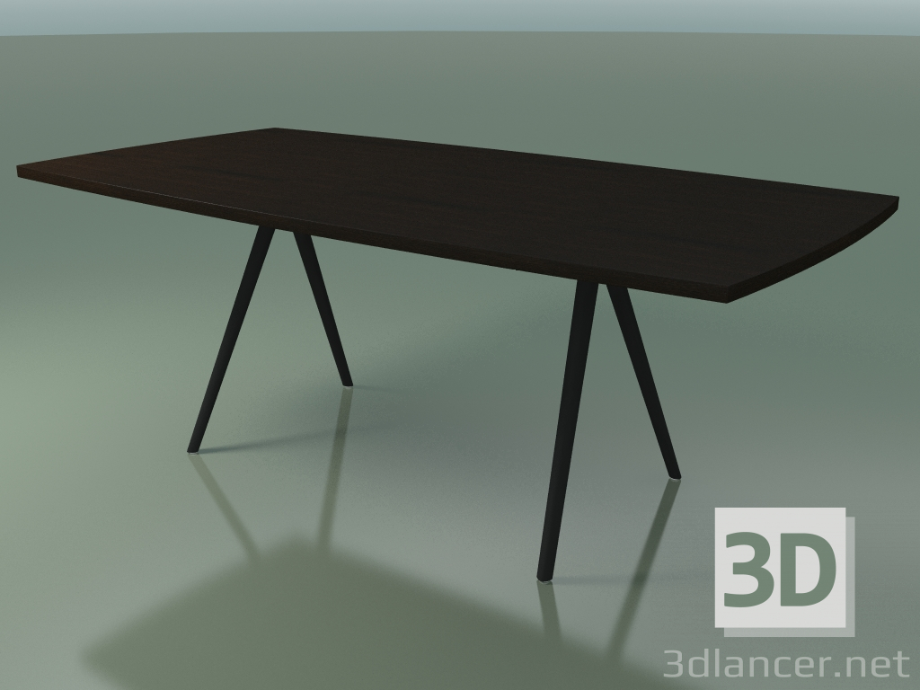 modello 3D Tavolo a forma di sapone 5433 (H 74 - 100x200 cm, gambe 150 °, impiallacciato L21 wengè, V44) - anteprima