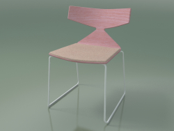 Stapelbarer Stuhl 3711 (auf einem Schlitten, mit Kissen, Pink, V12)