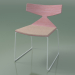 3d model Stackable chair 3711 (on a sled, with a pillow, Pink, V12) - preview