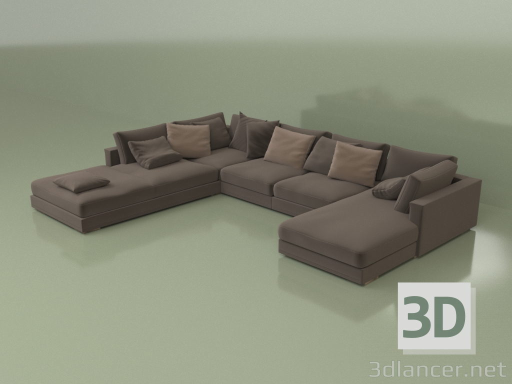 modèle 3D Canapé d'angle Adriana - preview