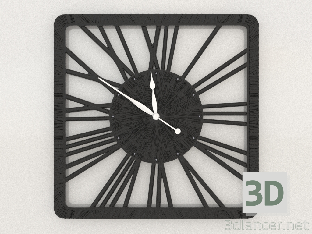 3 डी मॉडल दीवार घड़ी ट्विंकल नई (काला) - पूर्वावलोकन