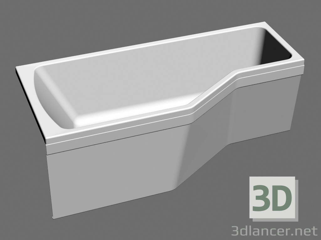 3d model Asymmetric bath BeHappy VANA-1600 R - preview