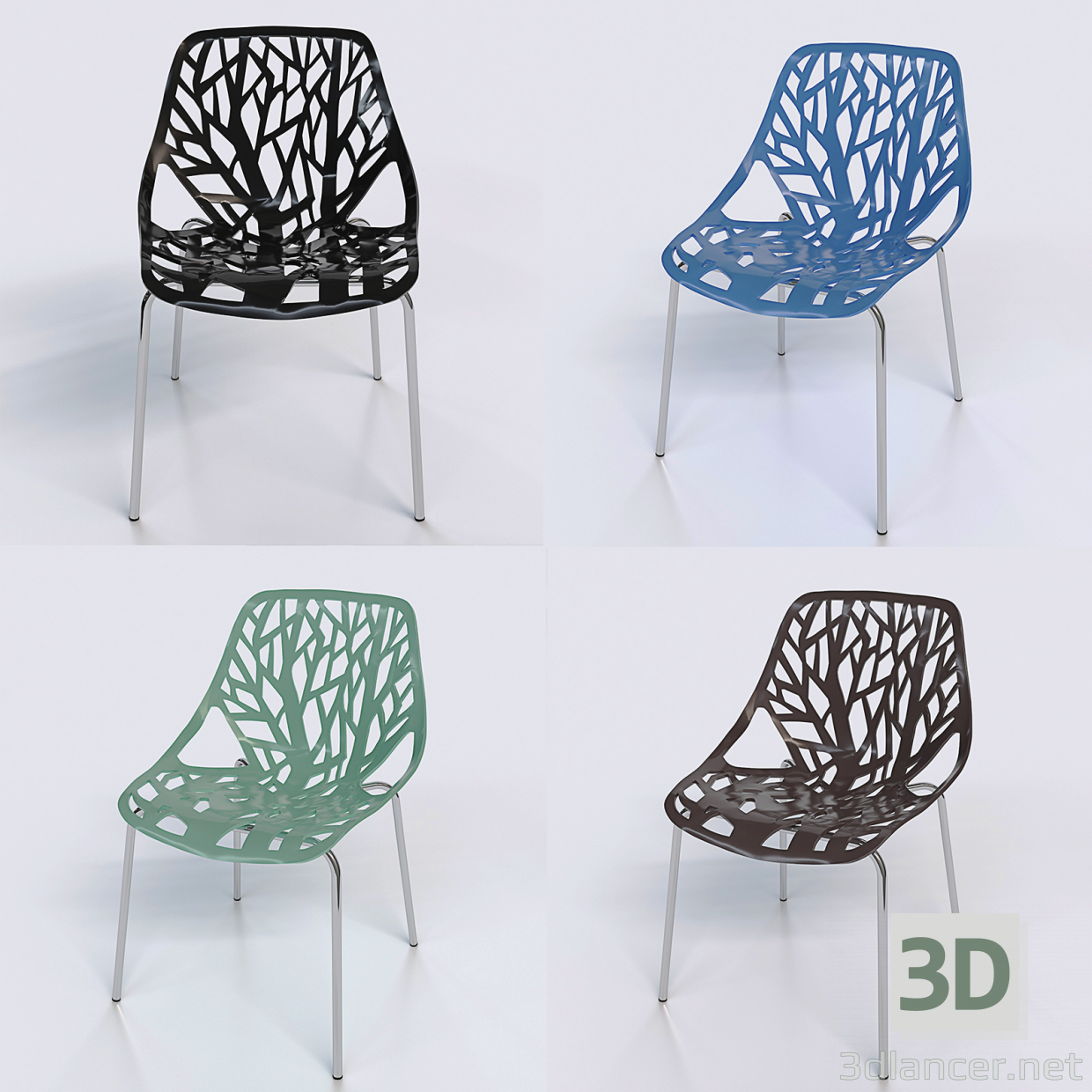 3d Dining chair model buy - render
