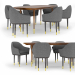 3d Stellar Works Lunar Lounge table and chairs model buy - render