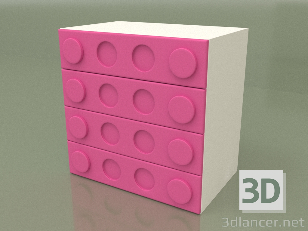 3D modeli Çekmeceli (Pembe) - önizleme