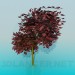 3 डी मॉडल लाल पत्तियों के साथ पेड़ - पूर्वावलोकन