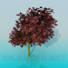 modello 3D Albero con foglie rosse - anteprima