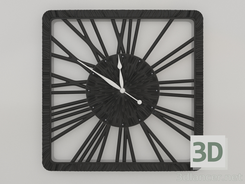 3d model Reloj de pared TWINKLE NEW (negro) - vista previa