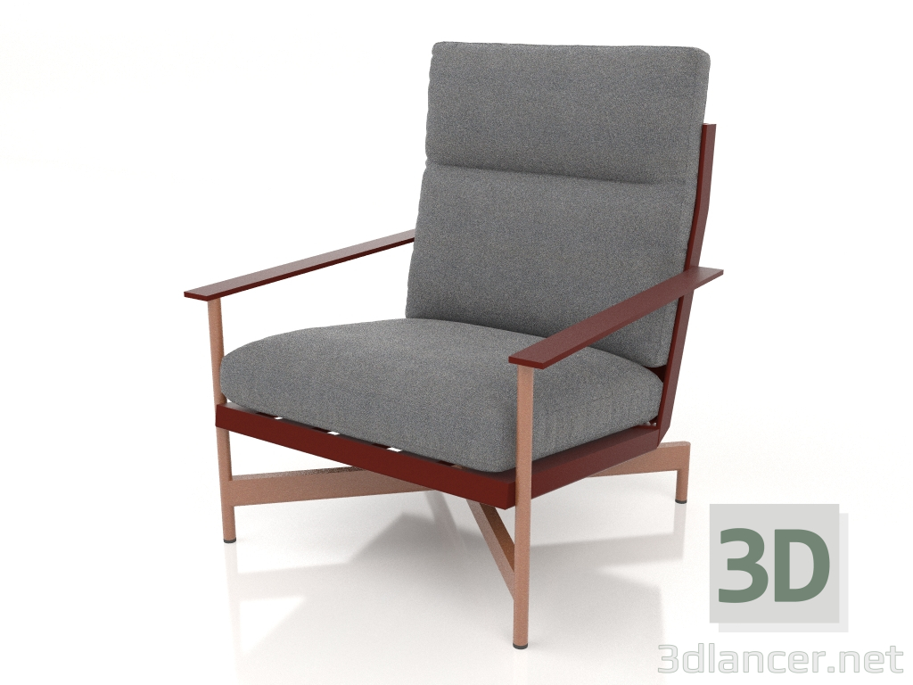 3D modeli Kulüp sandalyesi (Şarap kırmızısı) - önizleme