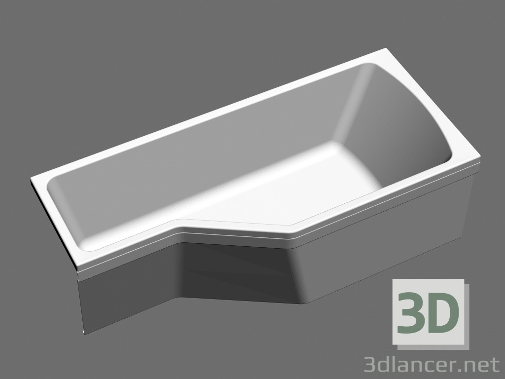 3D Modell Asymmetrische Badewanne BeHappy VANA-1700 L - Vorschau