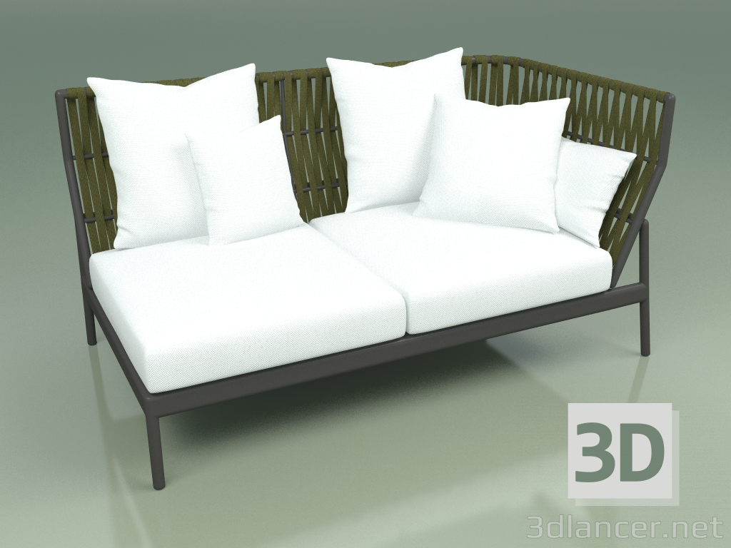 3D Modell Sofamodul links 105 (Gürtel Olive) - Vorschau