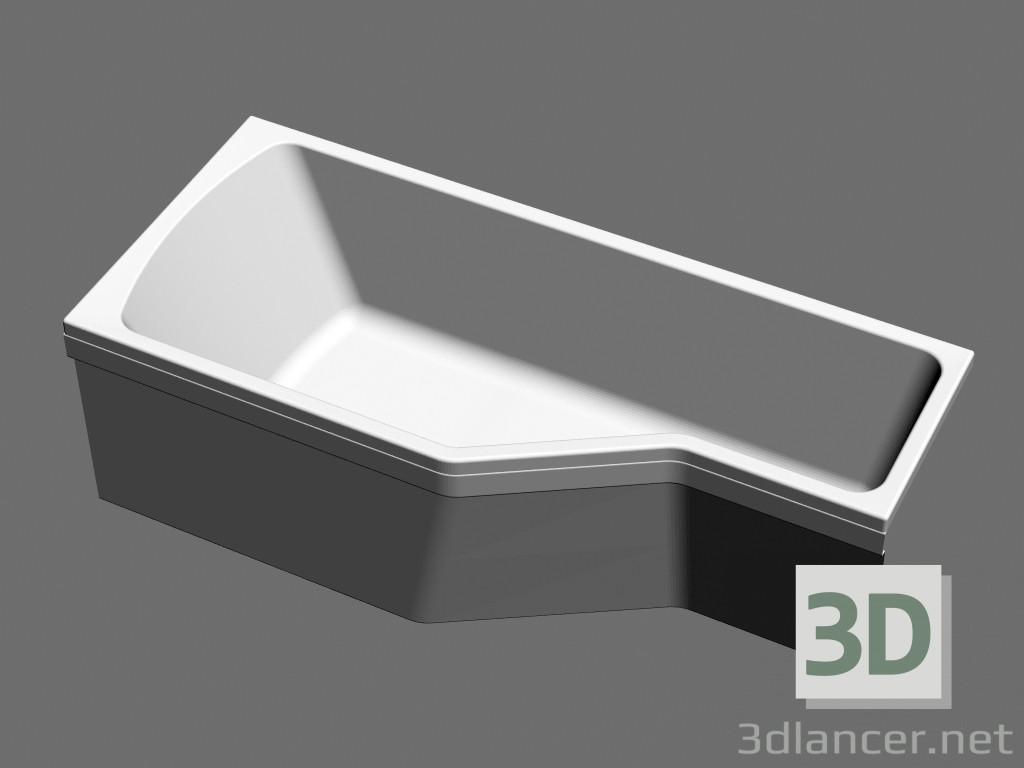 3D Modell Asymmetrische Badewanne BeHappy VANA-1700-R - Vorschau