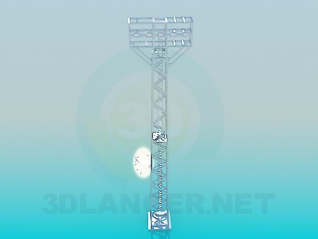 3d model Pole with floodlights - preview