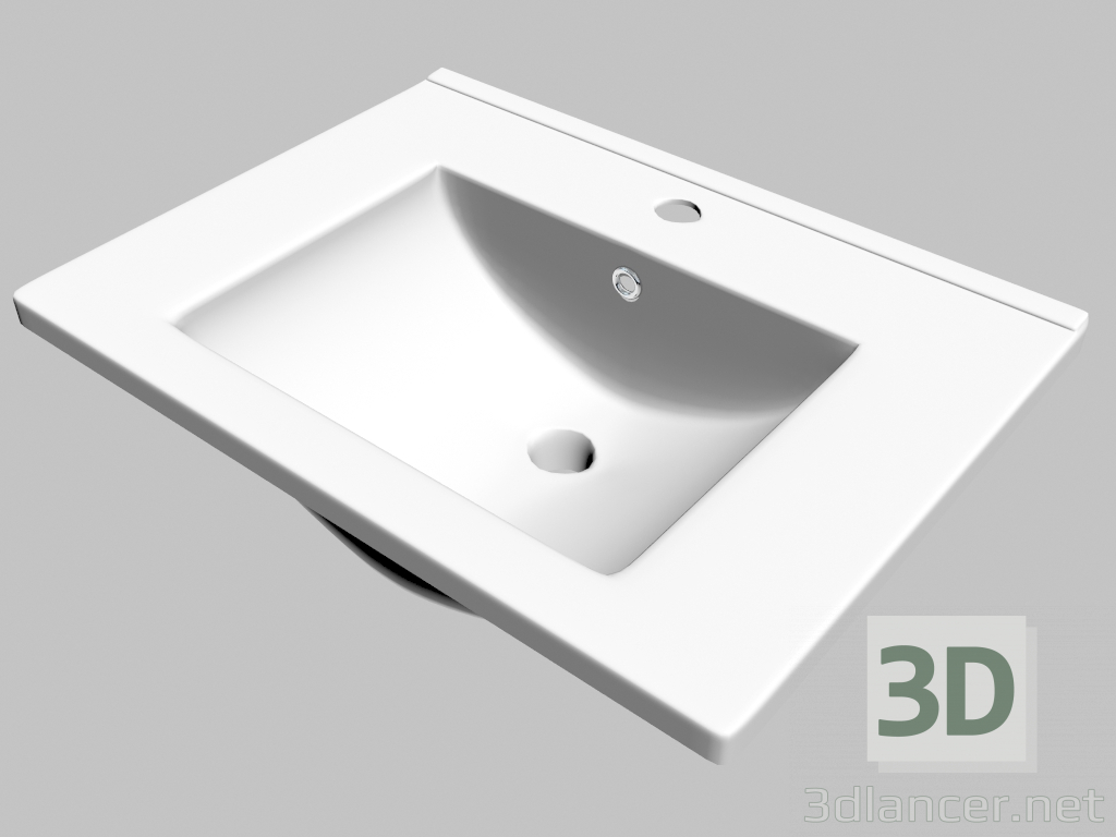 3D Modell Waschbecken in der Arbeitsplatte montiert 60 cm Floks (CDI 6U6M) - Vorschau