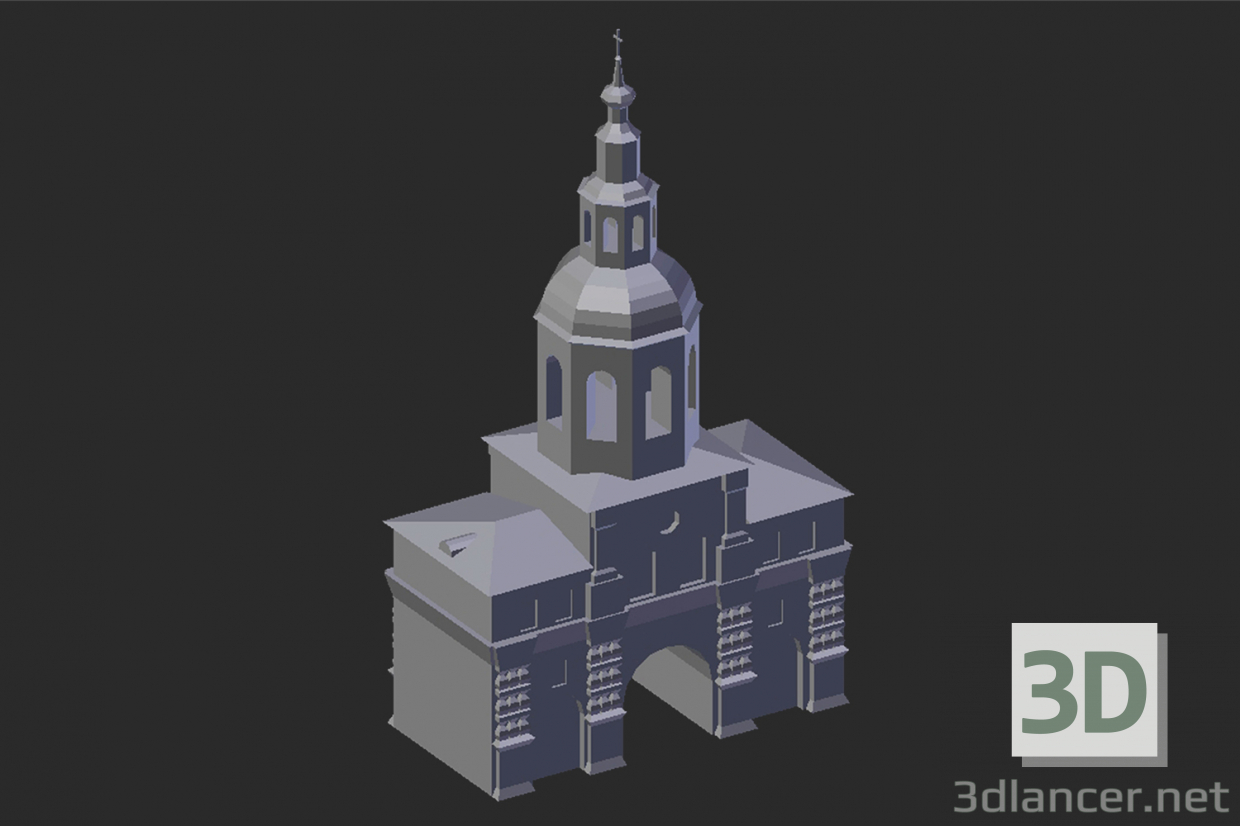 3 डी मॉडल मास्को। Danilov मठ। शिमोन द स्टाइलिट चर्च - पूर्वावलोकन
