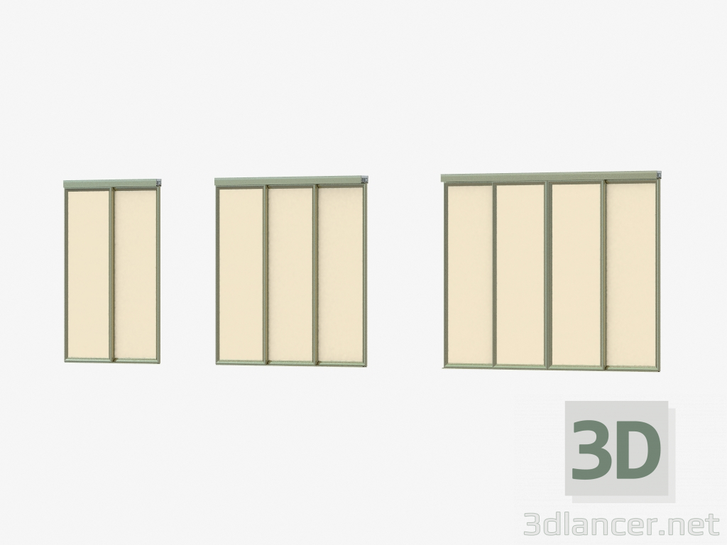 3d model Interroom A4 partition (champane sand glass) - preview