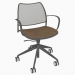 3d model Office chair with chrome frame (on casters) (B) - preview