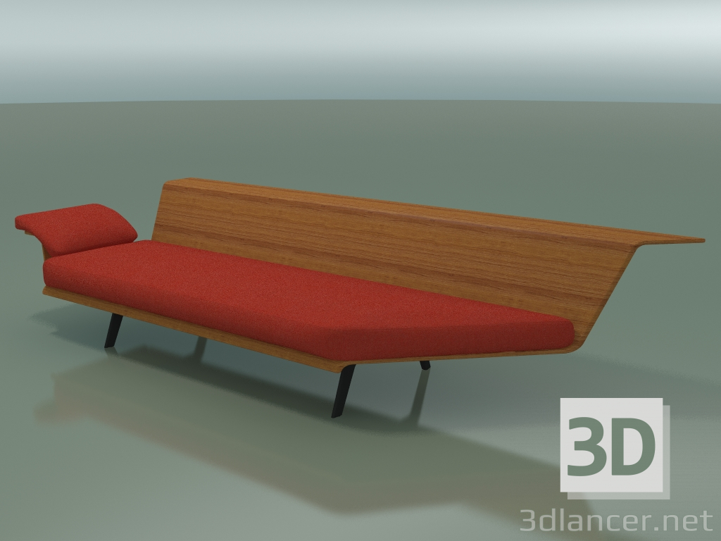 modèle 3D Module lounge angulaire 4423 (90 ° gauche, effet teck) - preview