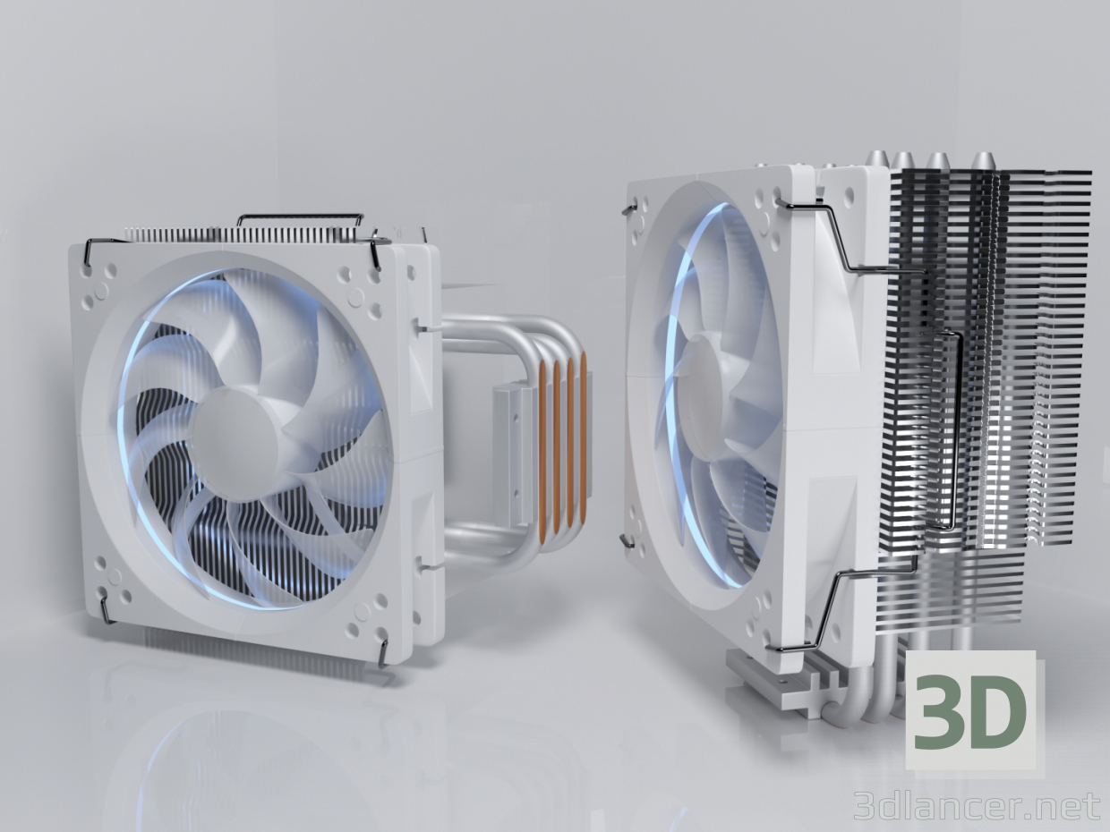 3d CPU cooling 4 - Охлаждение процессора модель купить - ракурс