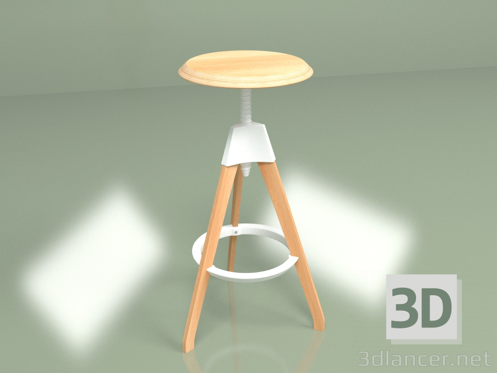 3D modeli Bar taburesi Jerry (beyaz) - önizleme