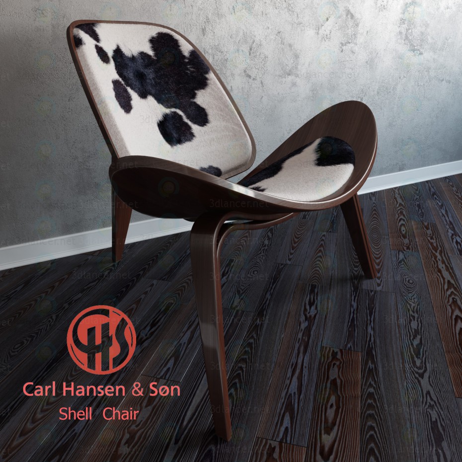 3d Shell Chair model buy - render