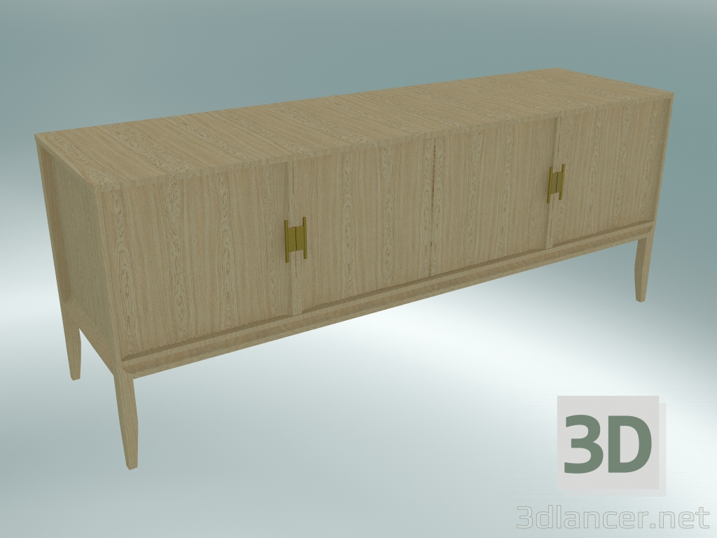 3d model Media console with 4 facades (Light Oak) - preview